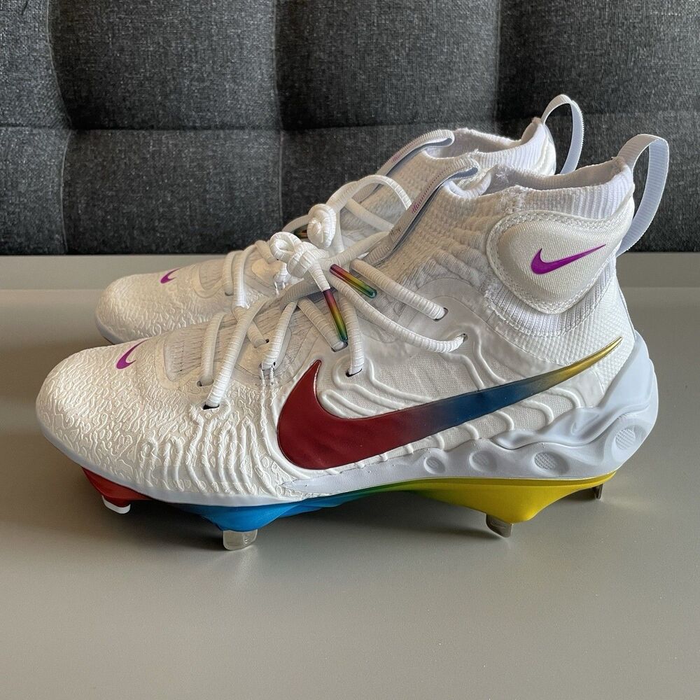 Mens Size 7 - Nike Alpha Huarache NXT Baseball Cleats Metal “Rainbow"